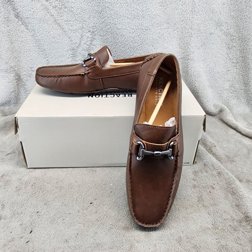 Kenneth Cole Shoes Mens Size 9 Reaction Lyon Bit Driver Brown Loafer *NWT*